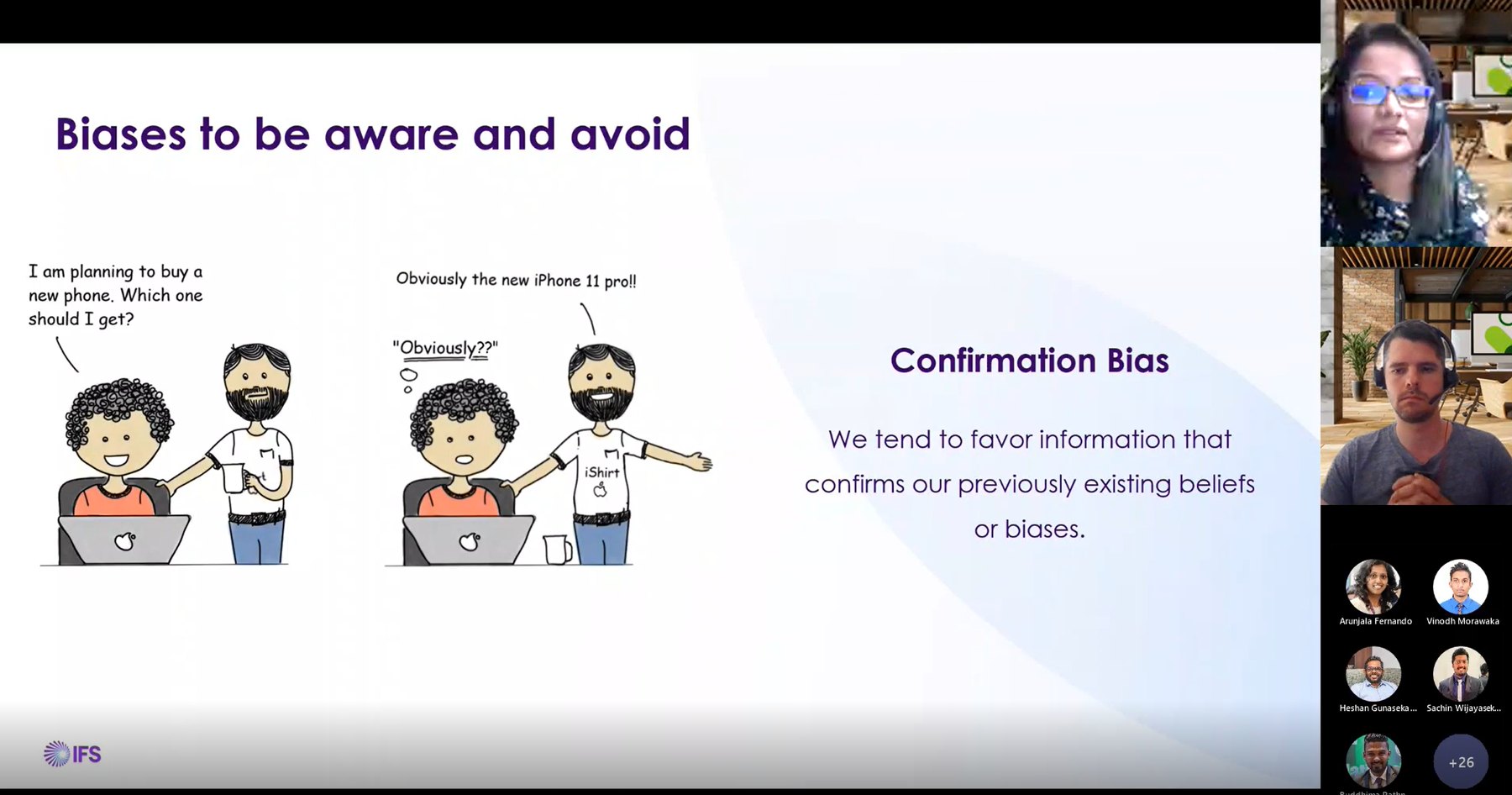 Workshop slide: Biases to be aware of and avoid — confirmation bias