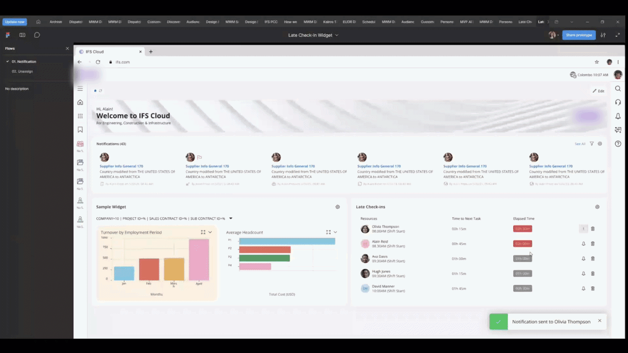 Interactive prototype — Late Check-in Widget