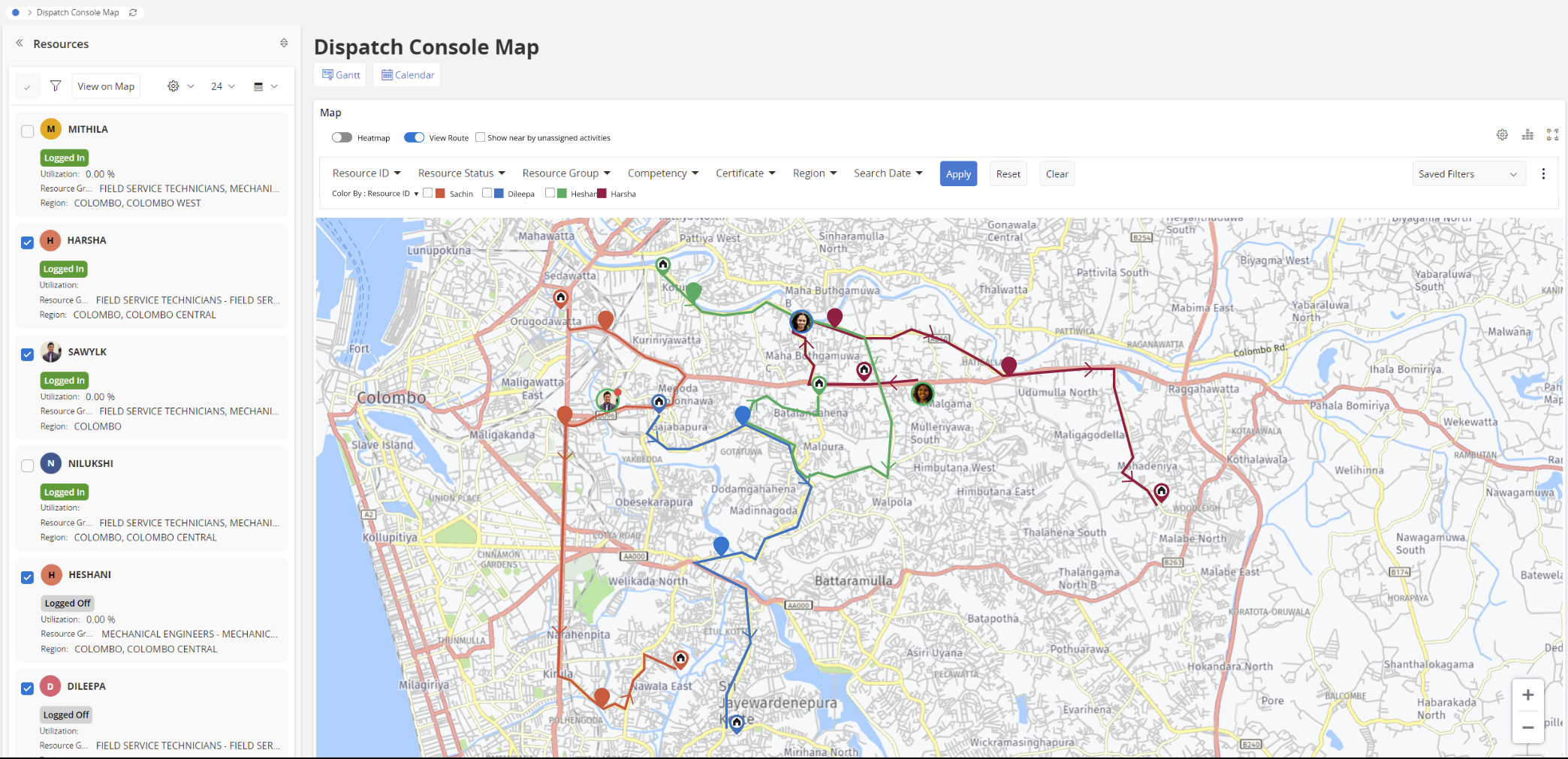 Dispatch Console Map View