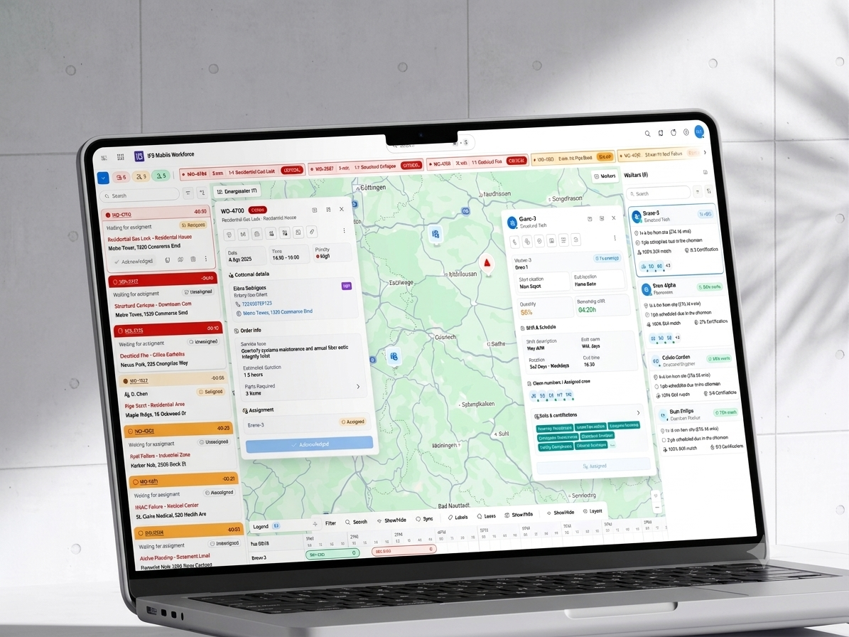 Mobile Workforce Management scheduling interface