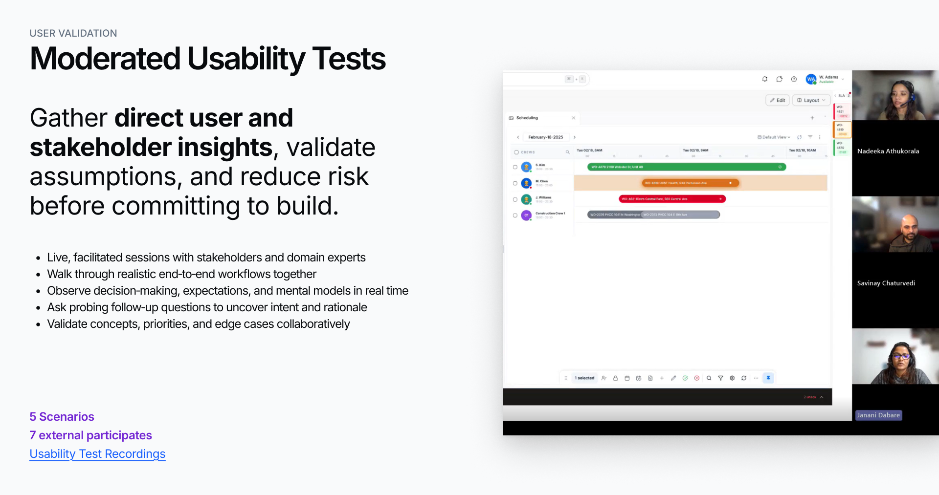 Moderated Usability Tests