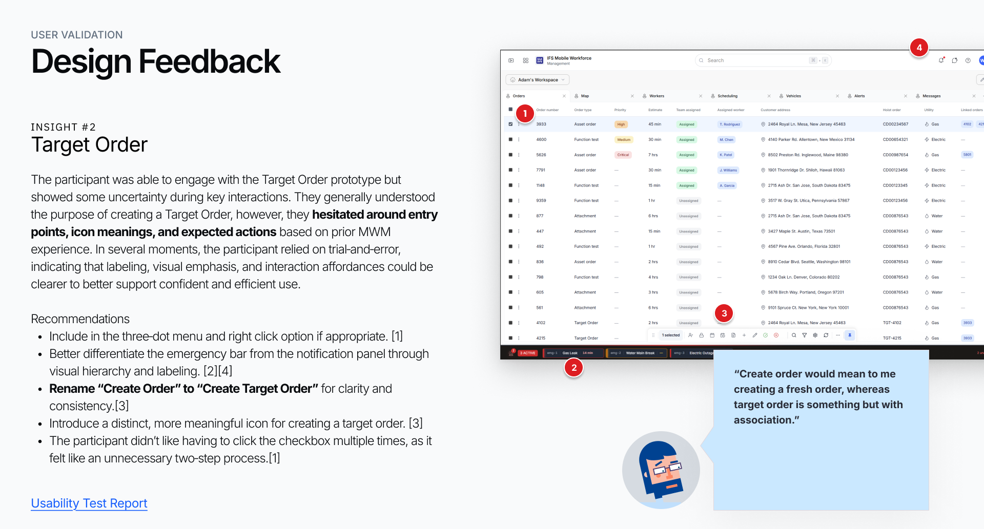 Design Feedback — Target Order