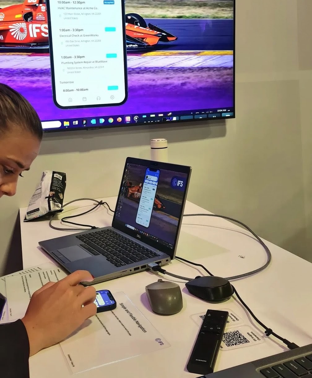 A customer working through a mobile prototype scenario